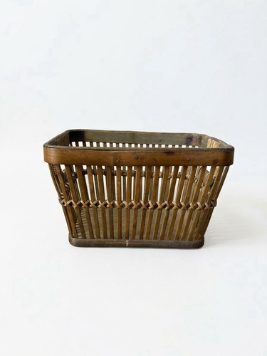 Vintage rustic bamboo basket