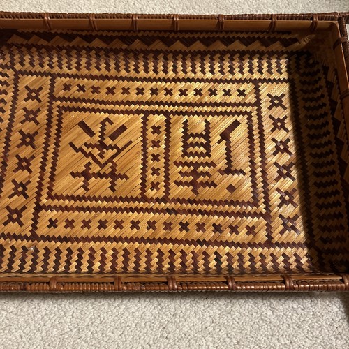 Vtg bamboo rattan woven - bamboo,