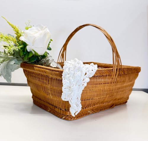 Woven bamboo basket - woven,