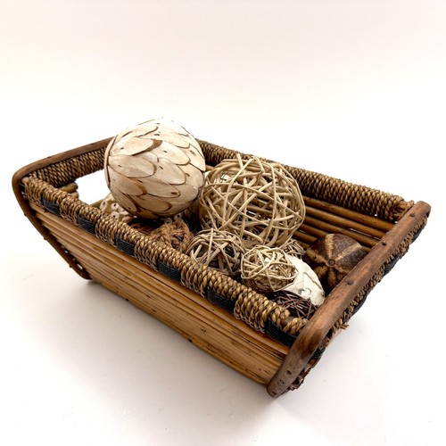 Vintage bamboo rattan storage - bamboo,