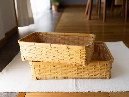 Japanese bamboo storage basket - japanese,