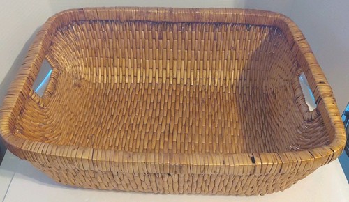 Woven brown basket display - woven,