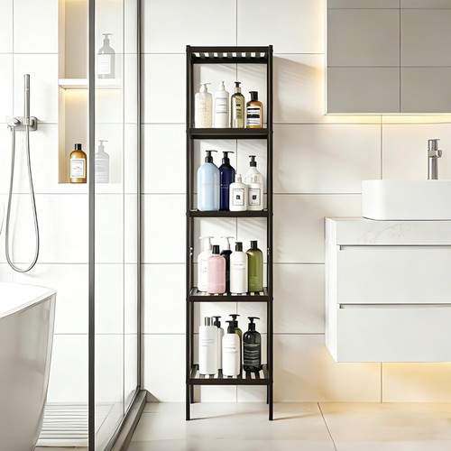 Wooden bathroom shelf tier - shelf, 5-tier